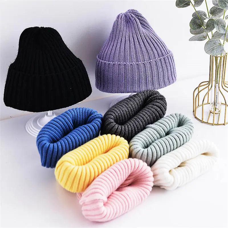 Ribbed Knitted Baby Beanie Hat