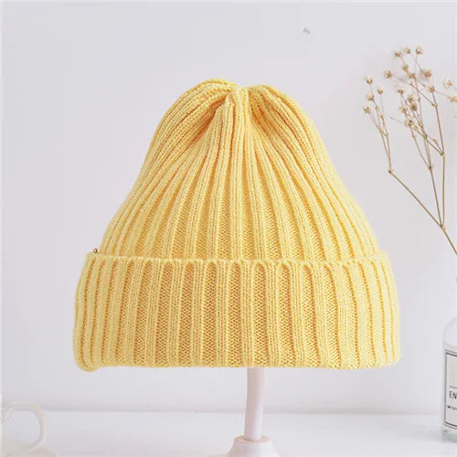 Ribbed Knitted Baby Beanie Hat
