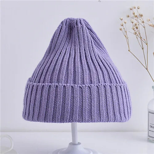 Ribbed Knitted Baby Beanie Hat