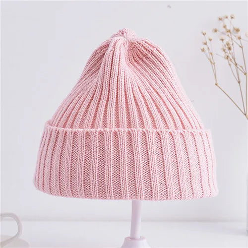Ribbed Knitted Baby Beanie Hat