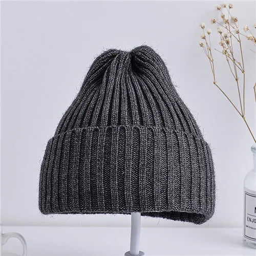 Ribbed Knitted Baby Beanie Hat