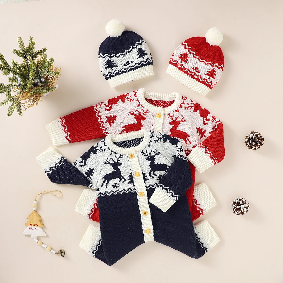 Cute Christmas Knit Romper for Babies