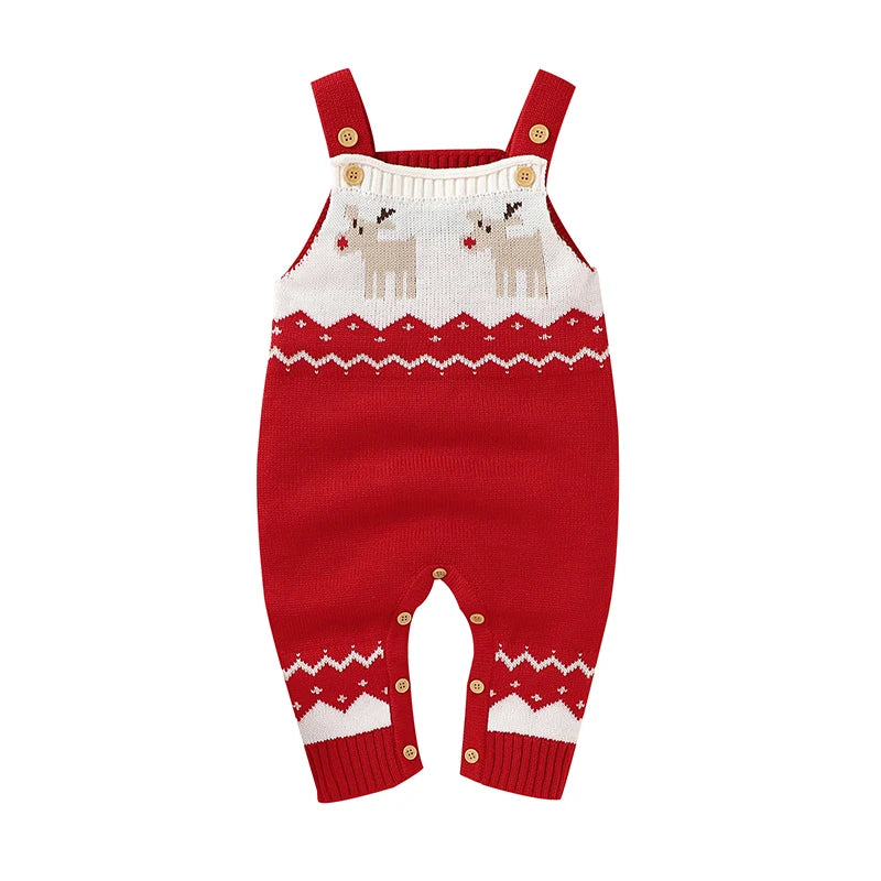 Baby Christmas Sleeveless Knit Winter Romper